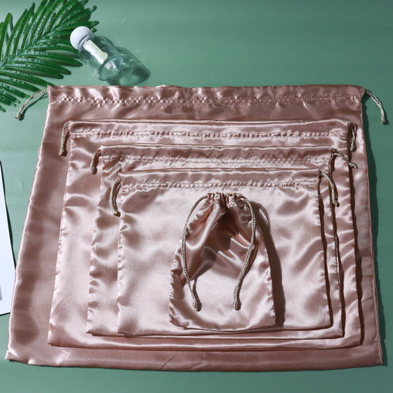 Bag Storage Silk Bezel Bag Color Large Printing Sade Silk Satin Bag Drawstring Packaging Bag