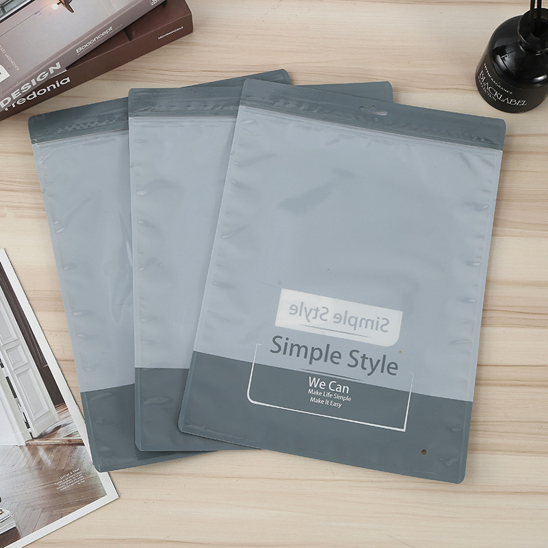 新款创意灰色单色透明塑料自封袋 口罩冰袖收纳袋防晒口罩包装袋