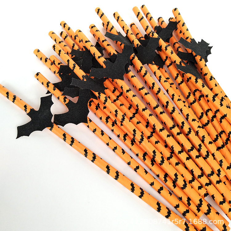 Creativo papel paja postre mesa vestir Halloween divertido arreglo suministros tarjeta de paja