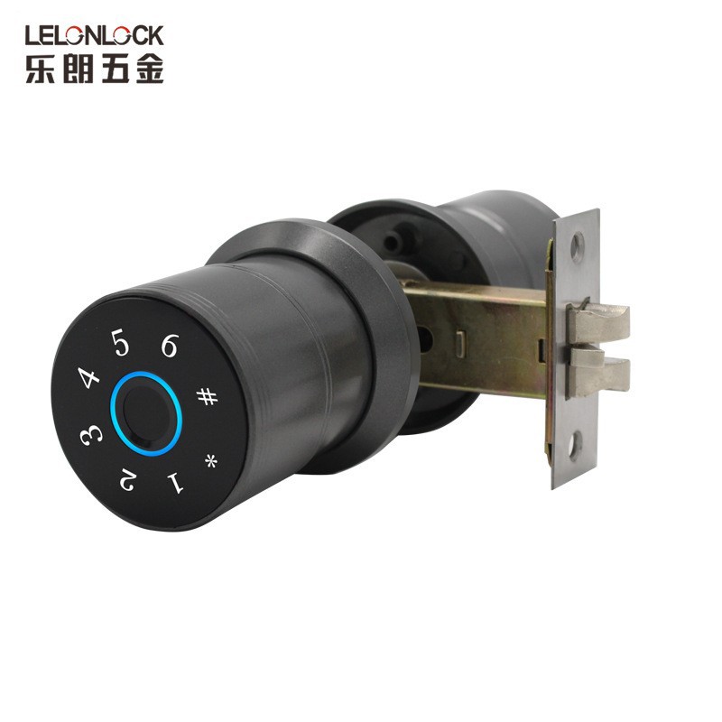 Cerradura de huellas dactilares de puerta de madera interior personalizada lengua única cerradura electrónica inteligente reemplazo de cerradura esférica cerradura de huellas dactilares de puerta doméstica