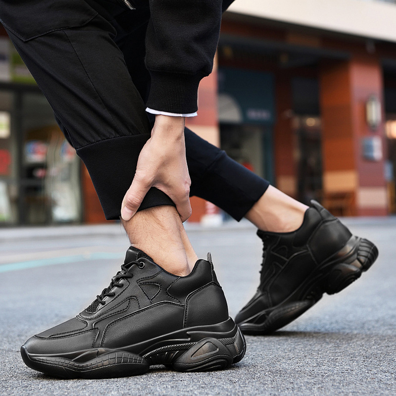 Zapatos de hombre invisible 8CM altura oculta aumento de nuevos zapatos de moda Zapatos blancos de suela gruesa zapatos de tacón alto papá zapatos deportivos casuales zapatos de una sola capa hombres