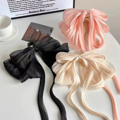 超仙蝴蝶結飄帶抓夾女半扎發馬尾夾子盤發鯊魚夾蓬鬆感頭飾批發廠