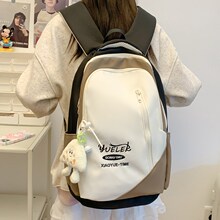 ins风小众书包女大学生撞色双肩包初高中生日系大容量旅行背包潮