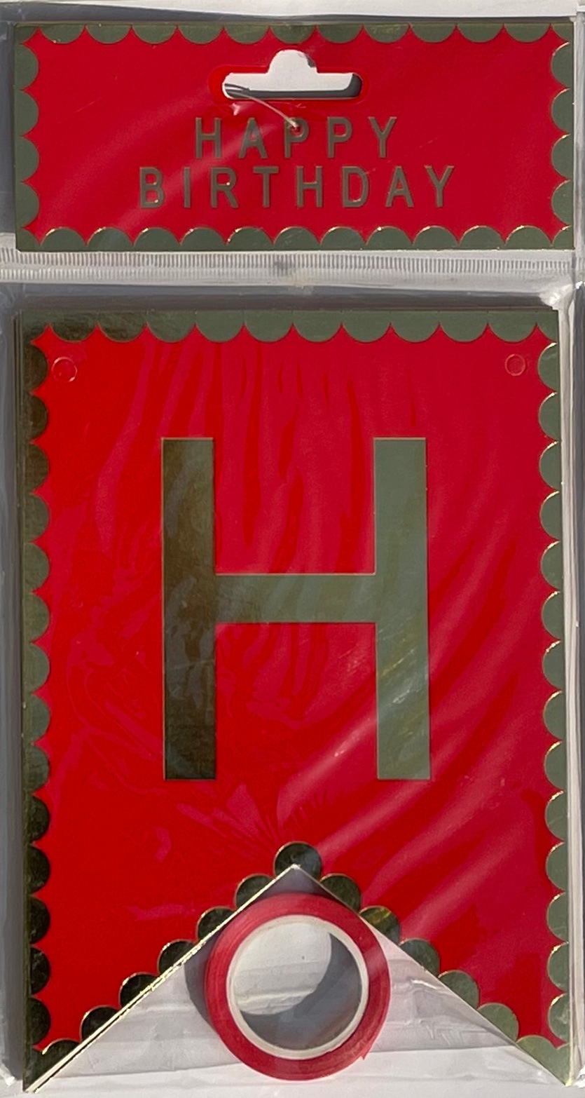 HAPPY BIRTHDAY fiesta de cumpleaños en inglés diseño diagonal de bandera de cola de mermaid letras banderas de color