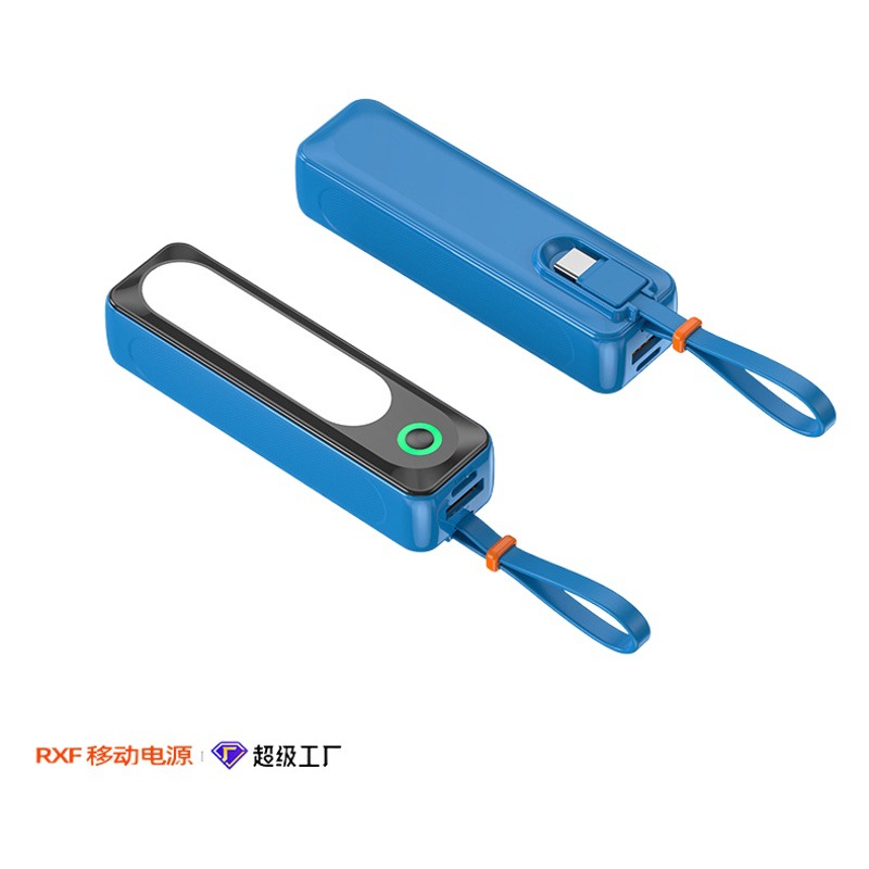 Energía cápsula Banco de la energía 5000 mA auto-cableado certificación PES KC certificación pequeño mini lápiz labial móvil electricidad