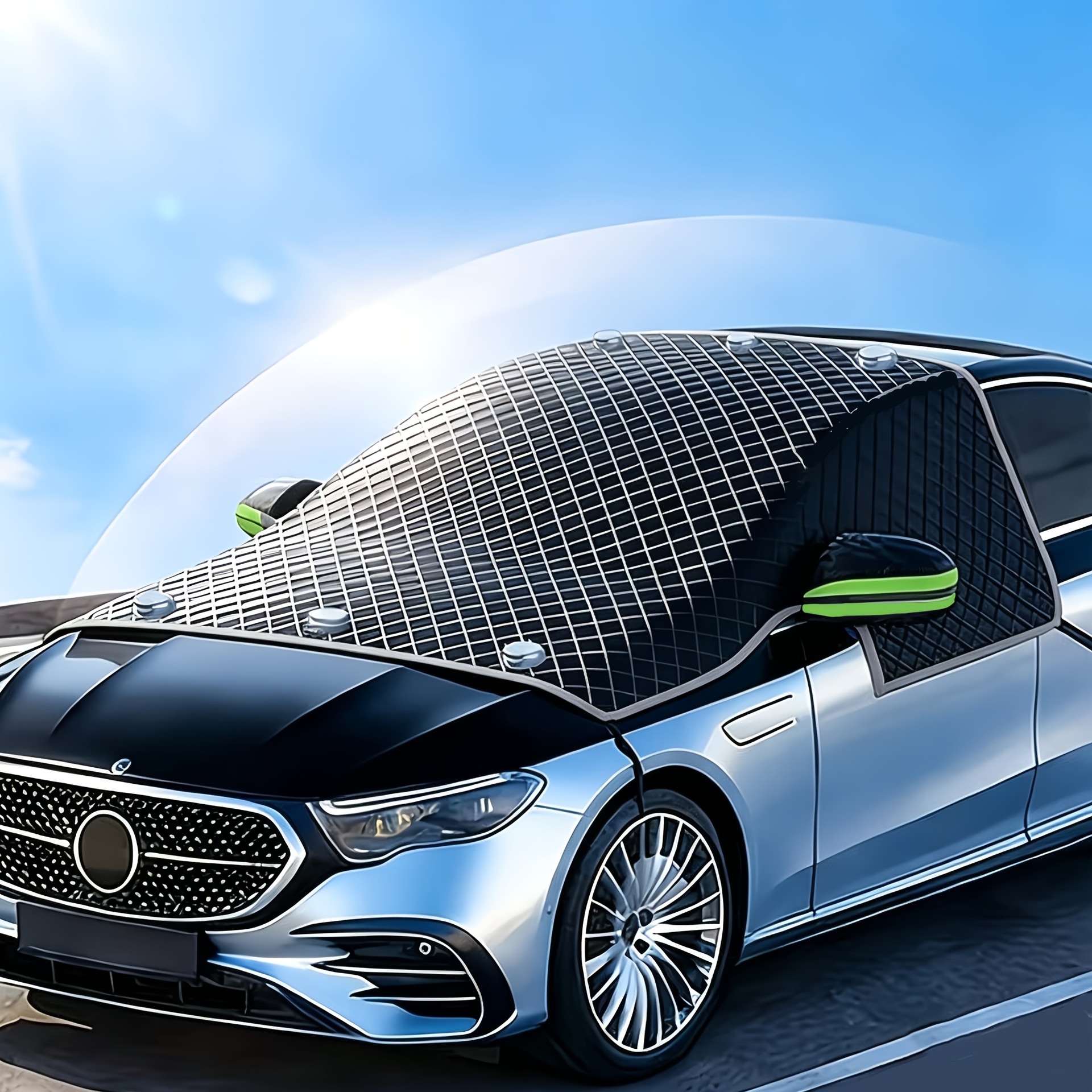 Cross-border car snow cover for winter, front windshield anti-freeze, anti-frost and snow shield, magnetic snow cover, half-cover car cover wholesale