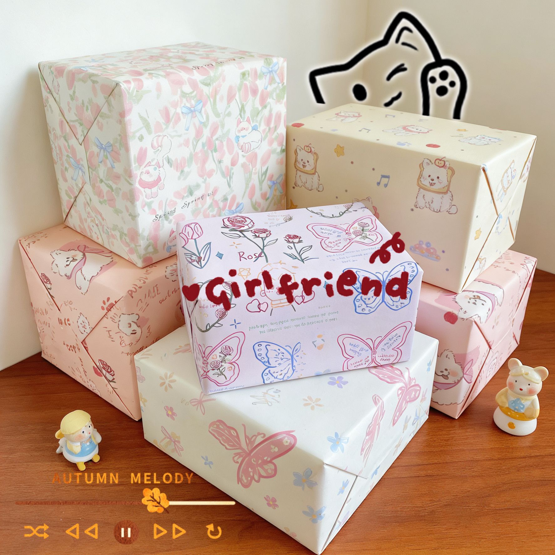 Nuevo papel de embalaje de regalos encantador y fresco regalos de cumpleaños de alto valor de gran tamaño flores materiales de embalaje al por mayor