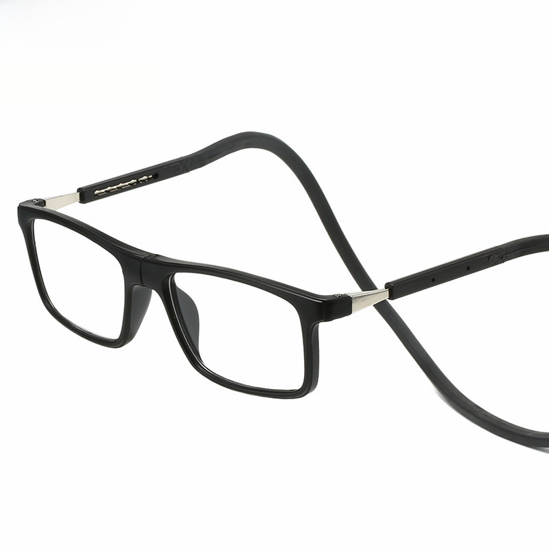 Cross-border new soft tape not afraid to lose portable magnet reading glasses comfortable men's and women's neck hanging reading mirror for the elderl_voghion.com