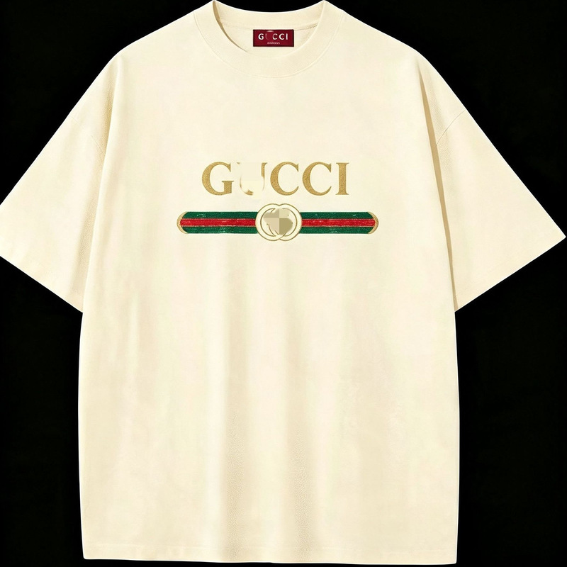 Correct version 230g short-sleeve lightning print loose T-shirt, luxury men's Gucci-style shirt, high-quality quick-dry Correct version 230g short-sleeve lightning print loose T-shirt, luxury men's Gucci-style shirt, high-quality quick-dry