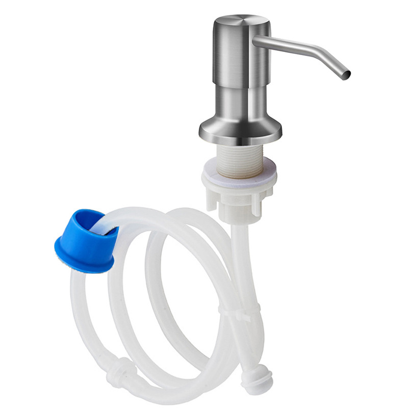 Dispensador de Jabón para Fregadero de Cocina de Acero Inoxidable y ABS Sin Perforación