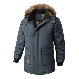 Winter cotton-padded Coat men's Coat plus size men's cotton-padded Coat fleece-lined hooded cotton-padded Coat Coat cross-border exclusive
