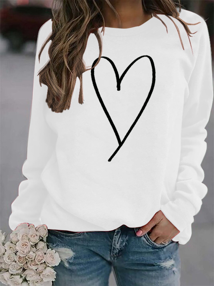 Women's Hoodie Long Sleeve Hoodies & Sweatshirts Printing Fashion Heart Shape display picture 21