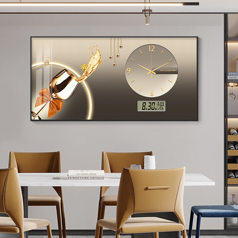 Cuadro decorativo con reloj y calendario perpetuo para cubrir cajas de electricidad, ideal para decoración de lujo en bodegas o salas de estar.