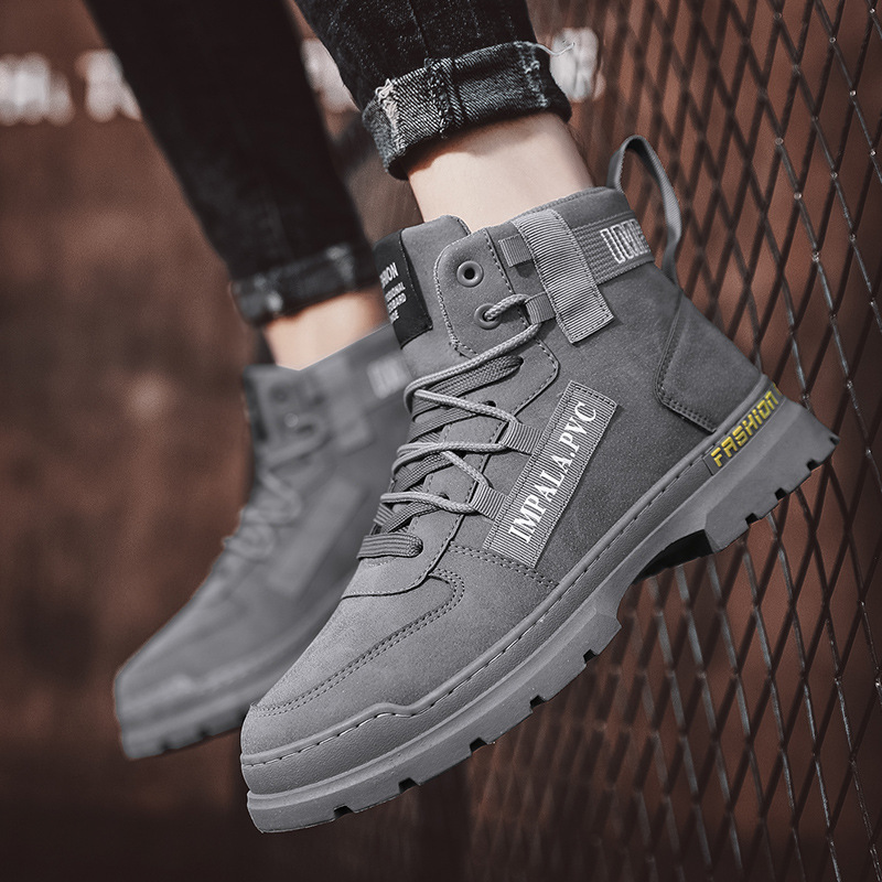Primavera de zapatos de hombre de alta altura 2026 invierno deportivo ocio impermeable antiderrapante zapatos resistentes al desgaste para hombres botas Martin ropa para hombres