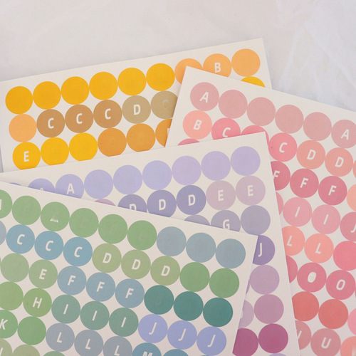 Colorful English letters and numbers stickers ins cute Korean style photo album hand book gugua decoration material DIY stickers 