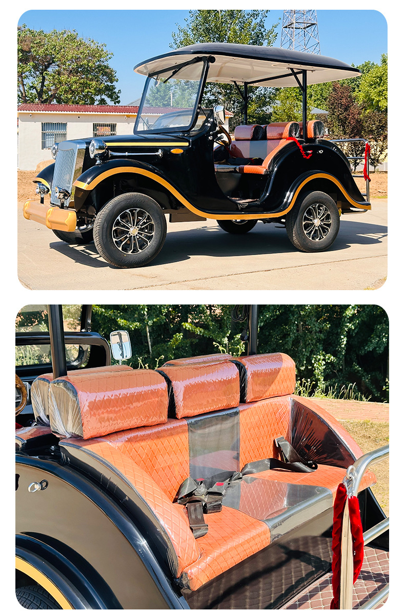 Factory-Made Electric Four-Wheel Sightseeing Cars, Classic Cars, Golf Carts, Four-Seater and Six-Seater Battery Cars, Exclusively for Cross-Border Sales