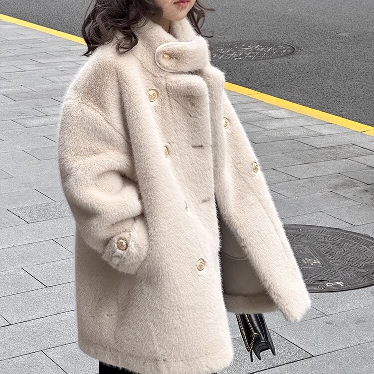 Girls' Fur All-In-One Outwear Winter Imitation Fur Artificial Fur New Style Baby Girl Mid-Length Lamb Wool Large Girls' Fur All-In-One Outwear Winter Imitation Fur Artificial Fur New Style Baby Girl Mid-Length Lamb Wool Large