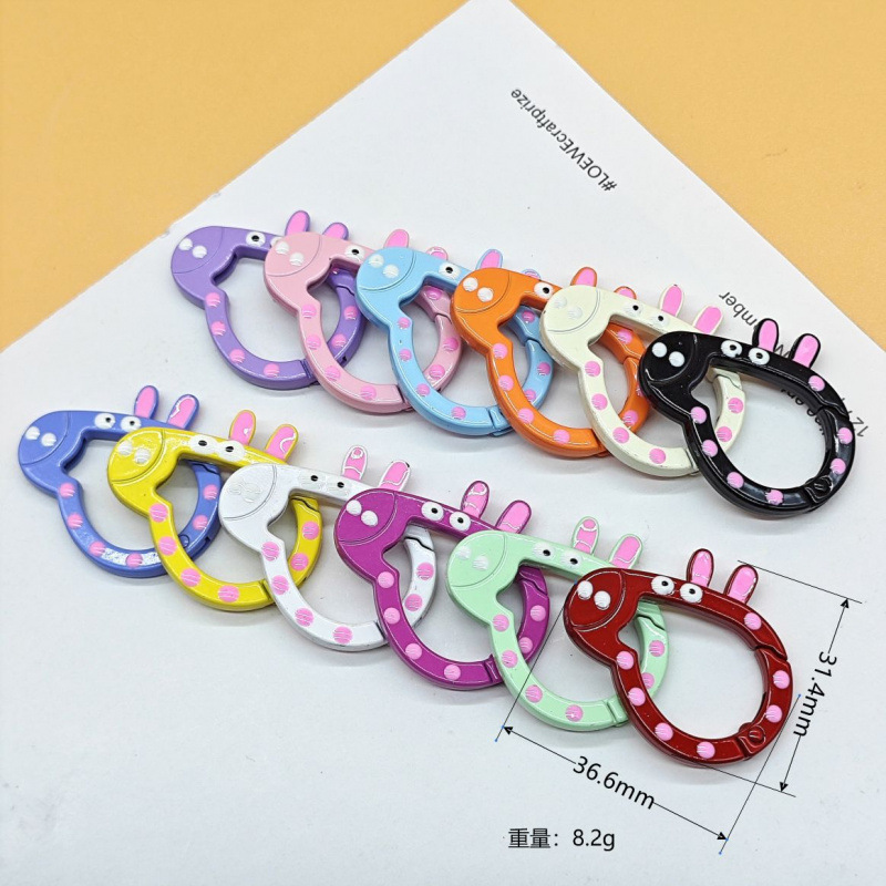 スプリングリングキャンディーカラースプリングバックルアクセサリーカラフルな愛ペイントブックリングカードリングキーホルダーオープン diy ジュエリー|undefined