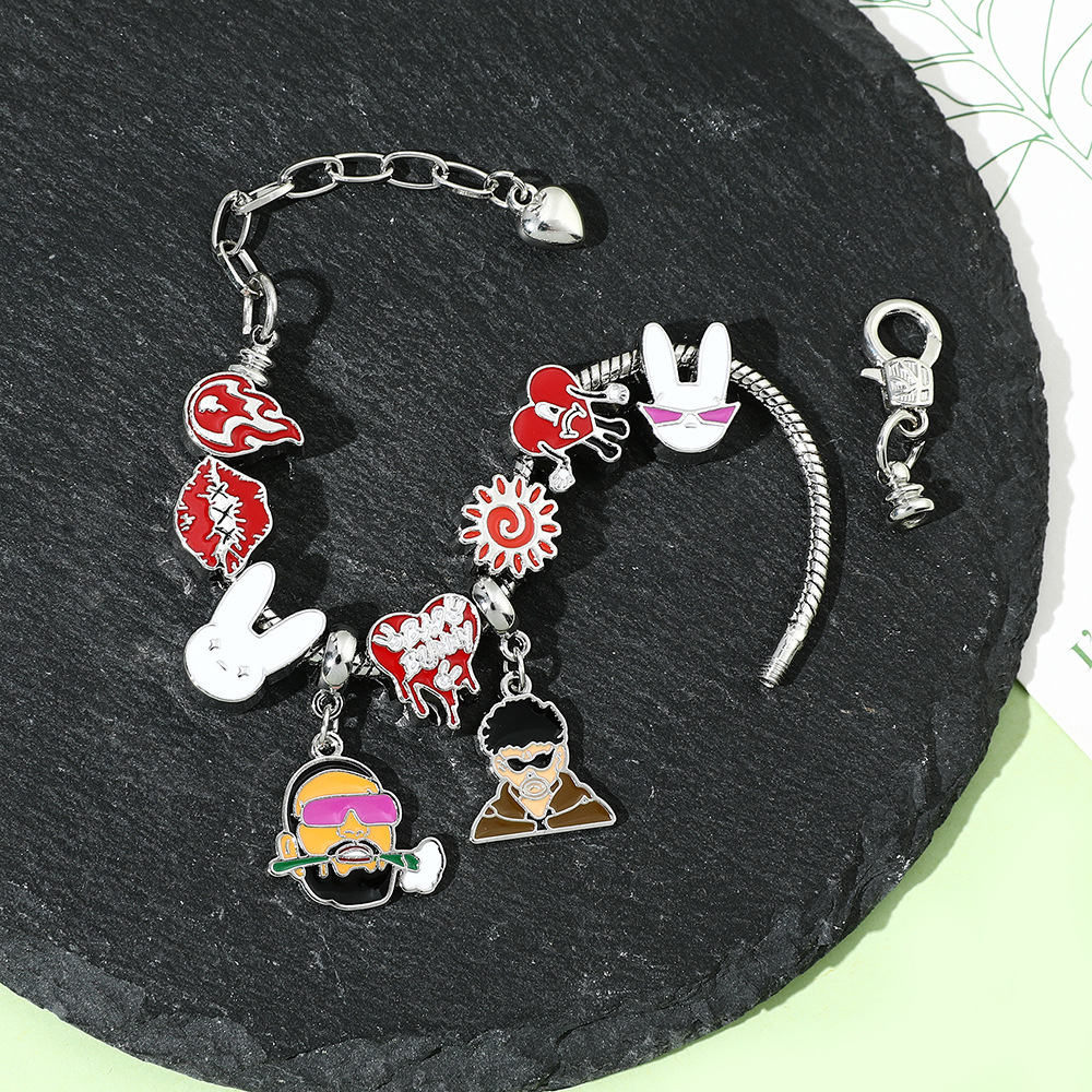 Fashion Human Rabbit Lips Alloy Beaded Plating Womenu0027S Bracelets 1 Piece