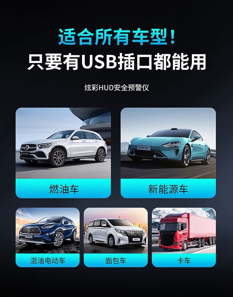 Car Hud Head-Up Display, Vehicle Navigation, Beidou Satellite, Electronic Speed Detector, Gps Speed Radar, Safety Warning Device