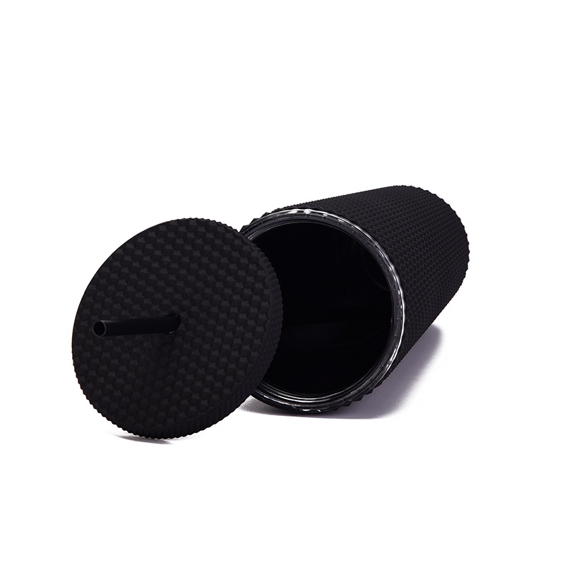 Plastic Material Double-layer Plastic Straw Cup Large Capacity Creative 710ml Cup Portable Cup
