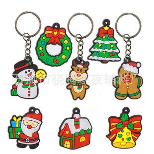 New Christmas Snowman Party Theme Keychain Decorations Gift Pendant PVC Material Cross Border in stock