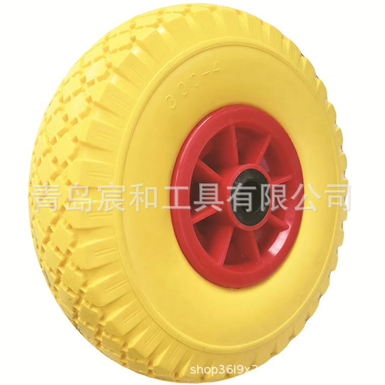 外贸3.00-4PU胶圈实心轮胎 花园车轮子 flat-free 260x85Pu发泡轮