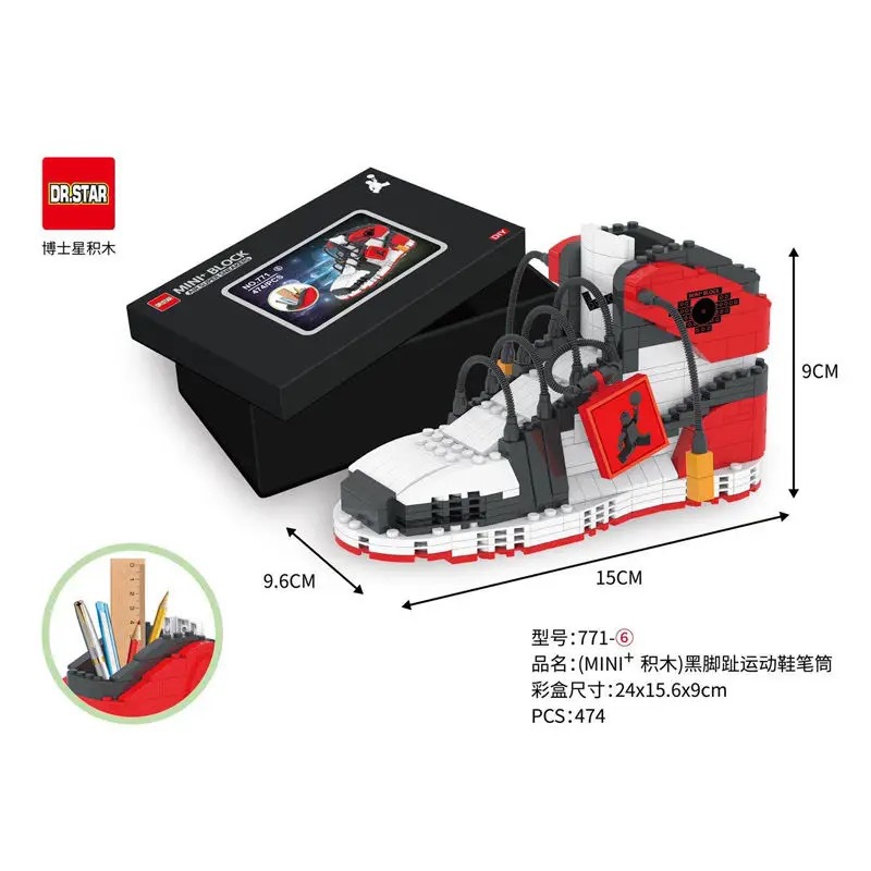 771-6 검정 발가락 운동화 펜 홀더 [474 입자]