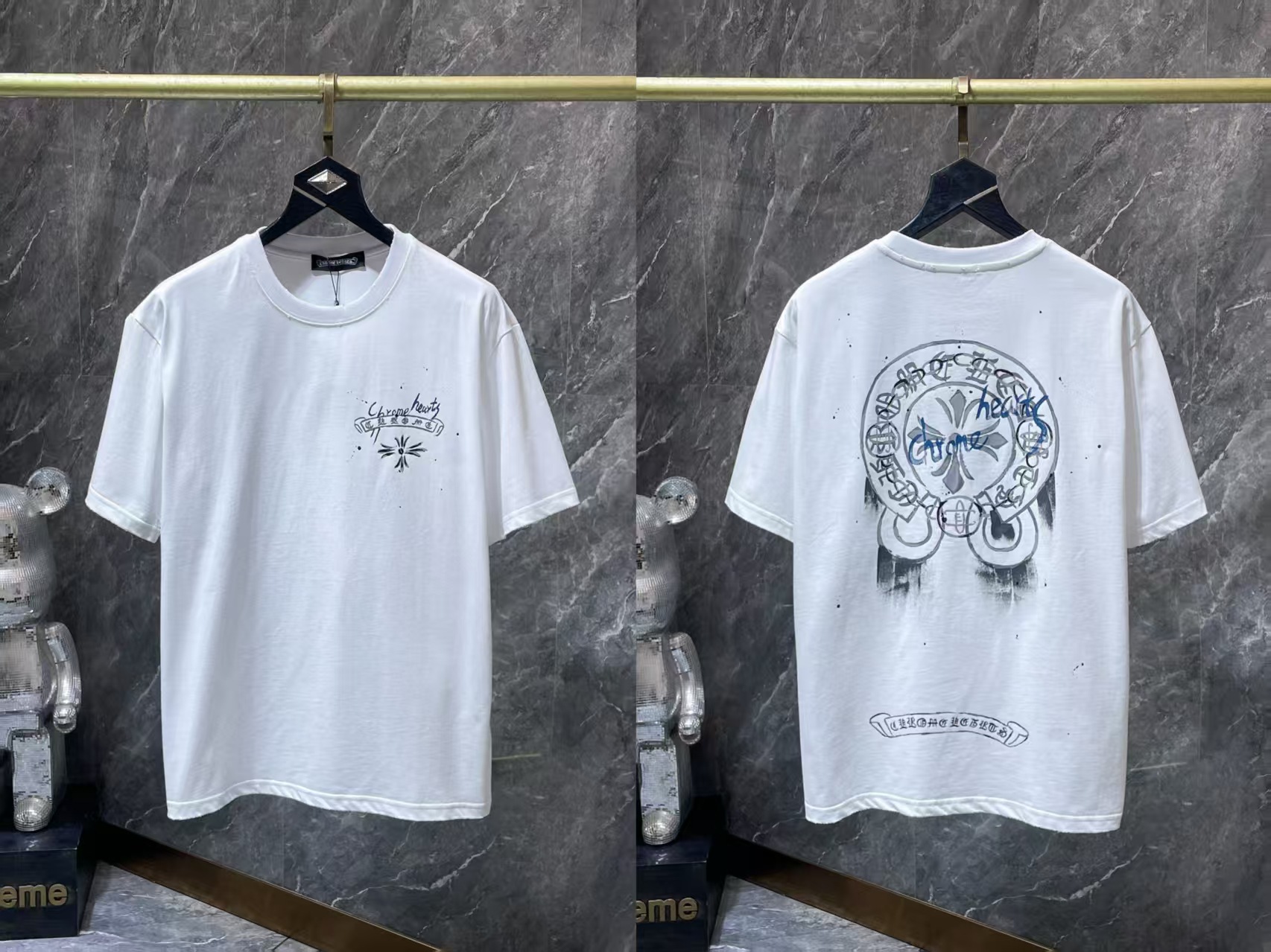 Chrome Heart 24 nuevo Crocodile de verano de moda europea y americana camiseta de manga corta para hombres y mujeres