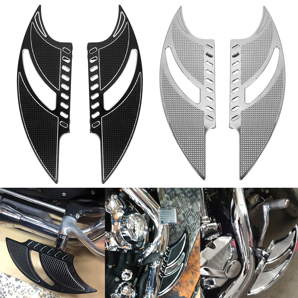 Suitable for Harley Glide Softail Modified Foot Pedals, Front and Rear Large Foot Pedals, Front Driver's and Rear Passenger's Foot Pedals, Anti-Slip