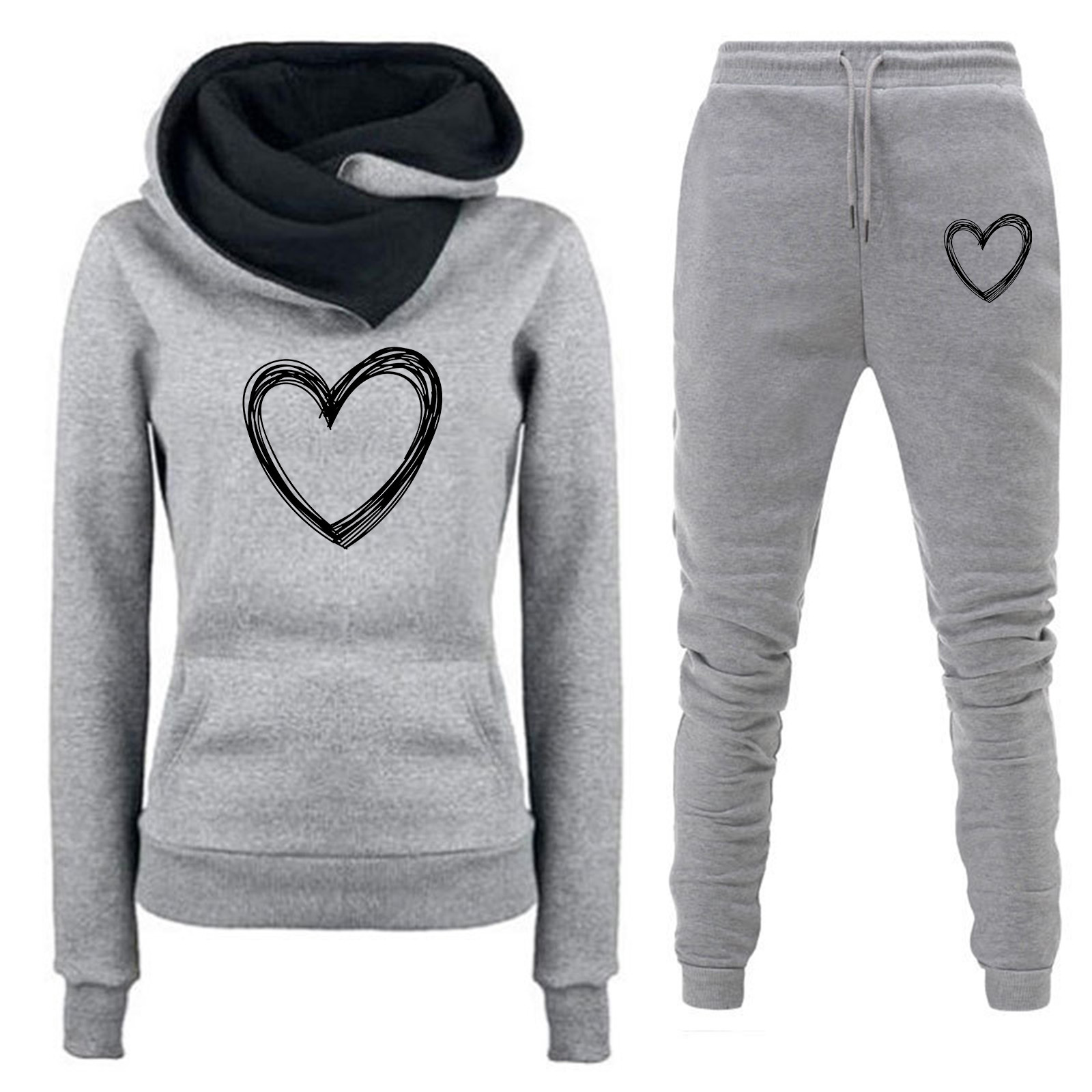 Comercio exterior transfronterizo Otoño e Invierno Nuevo traje de ropa deportiva con capucha y forro polar pantalones de suéter de mujer ropa de mujer al por mayor image 24