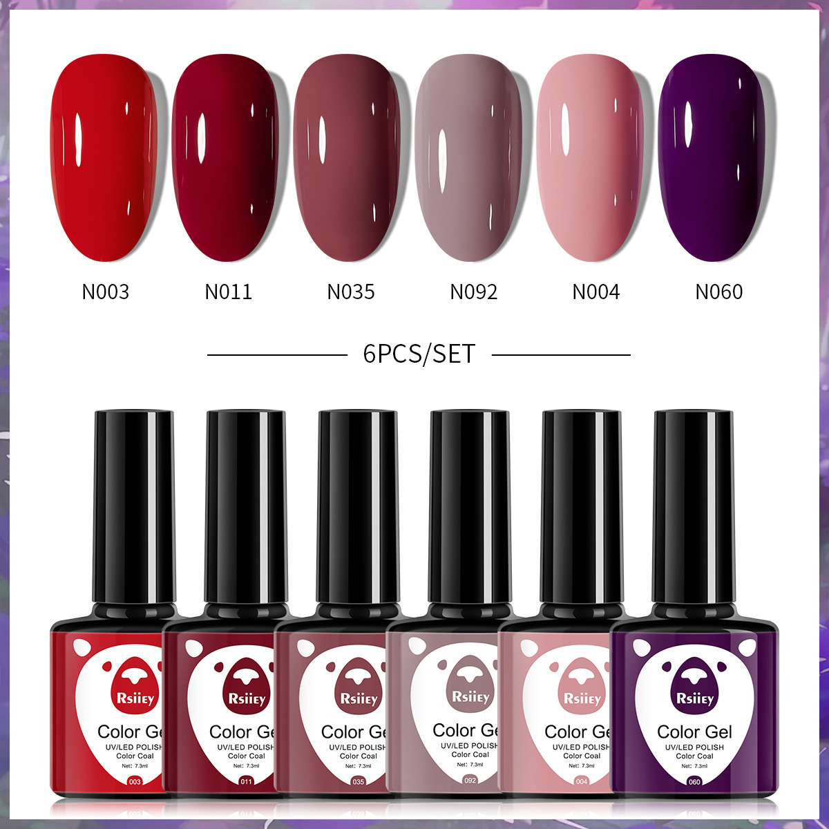 6-color nail polish glue suit popular color painted glossy cat eye UV phototherapy glue for nail salon