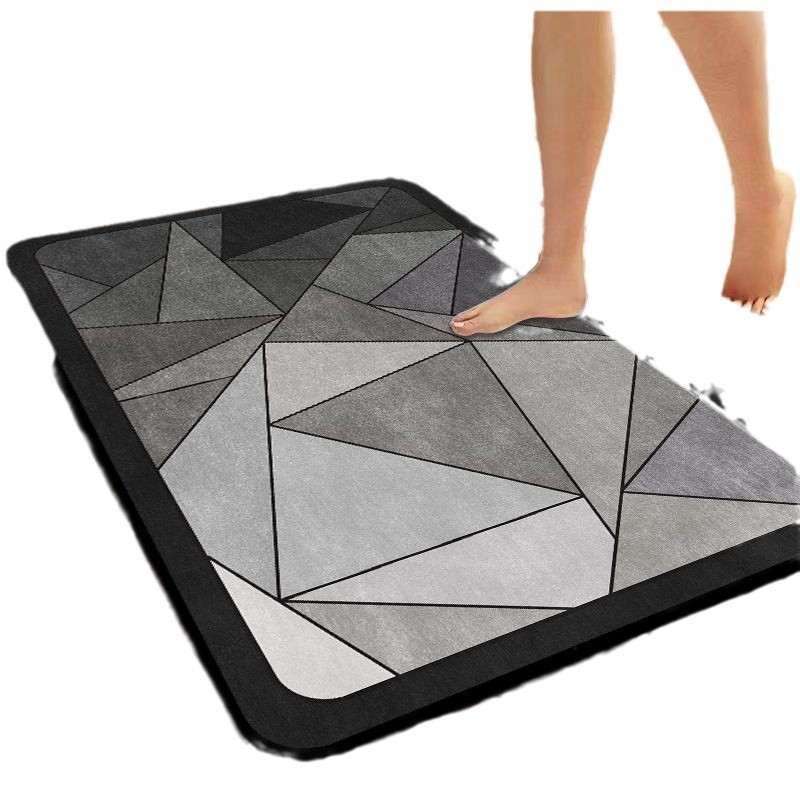 Alfombrilla minimalista para baño de barro de diatomeas Alfombrilla antideslizante para baño de estilo nórdico Alfombrilla ligera resistente a las manchas en forma de diamante de lujo
