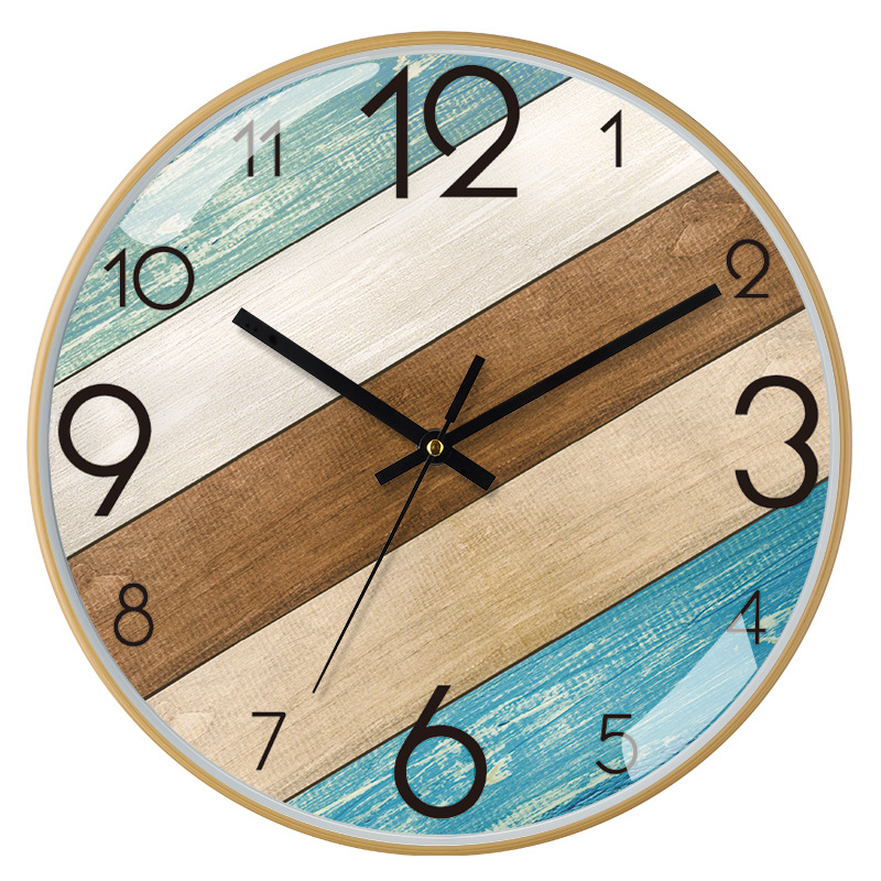Reloj de pared de 12 pulgadas (30 cm) con acabado cepillado de bambú/madera - Estilo chino moderno - Silencioso - Para sala de estar - Venta transfronteriza