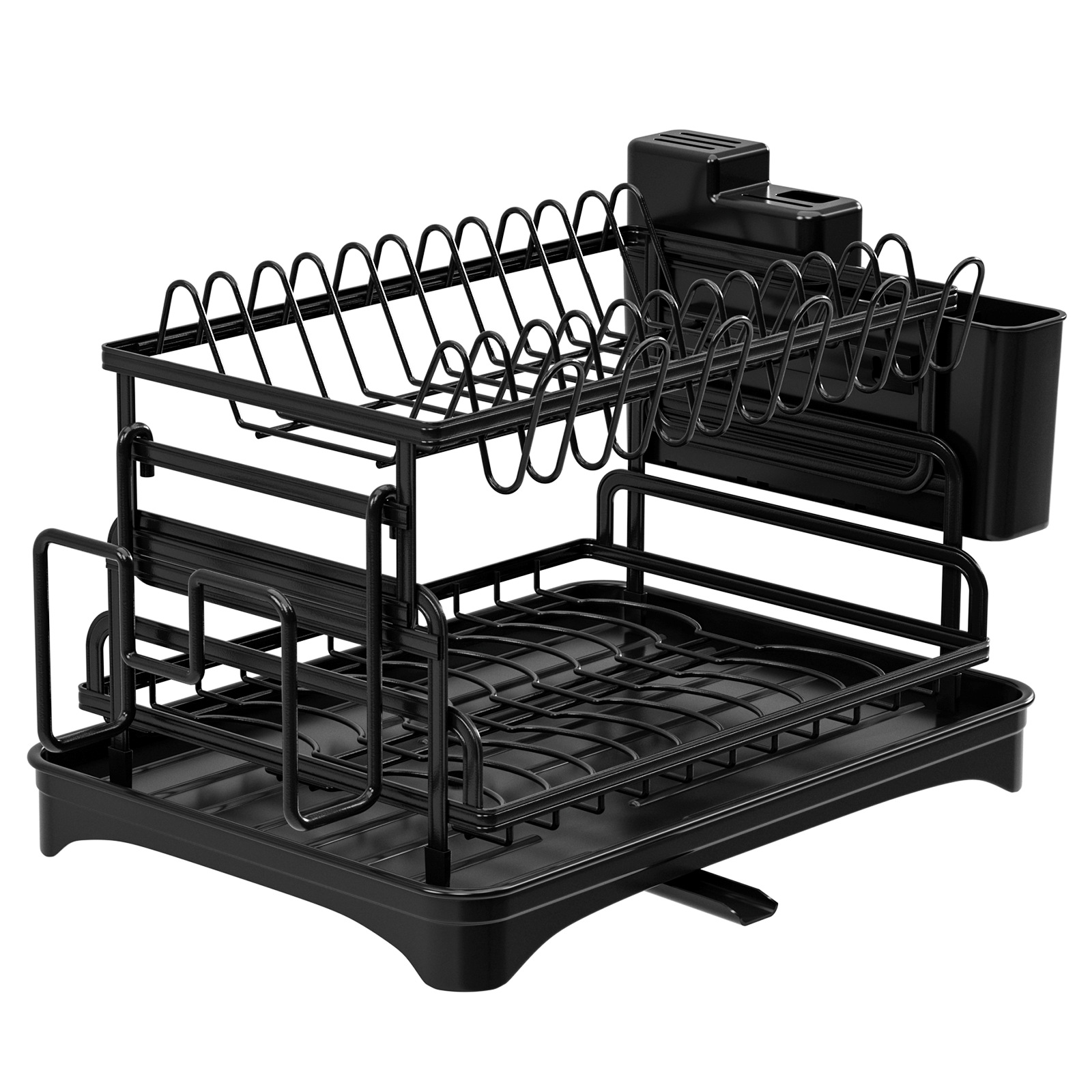 Bucătărie raft de scurgere raft multifuncțional bol și bol de vase și bețișoare de depozitare raft de depozitare pentru dulap de uz casnic_voghion.com