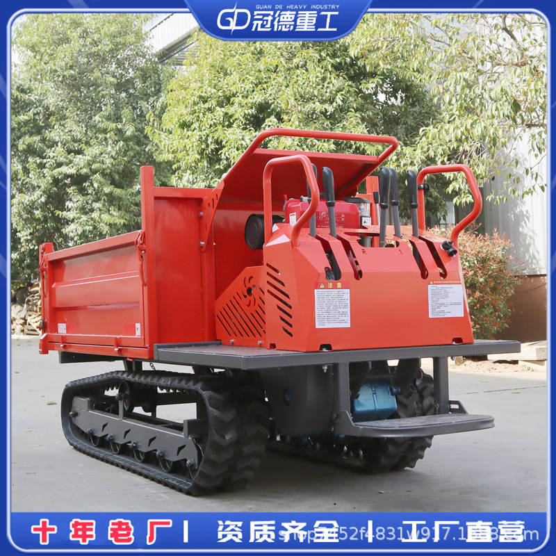 爬山虎履带运输车小型农用果园山地自卸搬运车全地形爬坡拖拉机