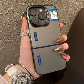 适用苹果15pro镭射手机壳冰箱标彩银iPhone14硬壳13/12/11保护套