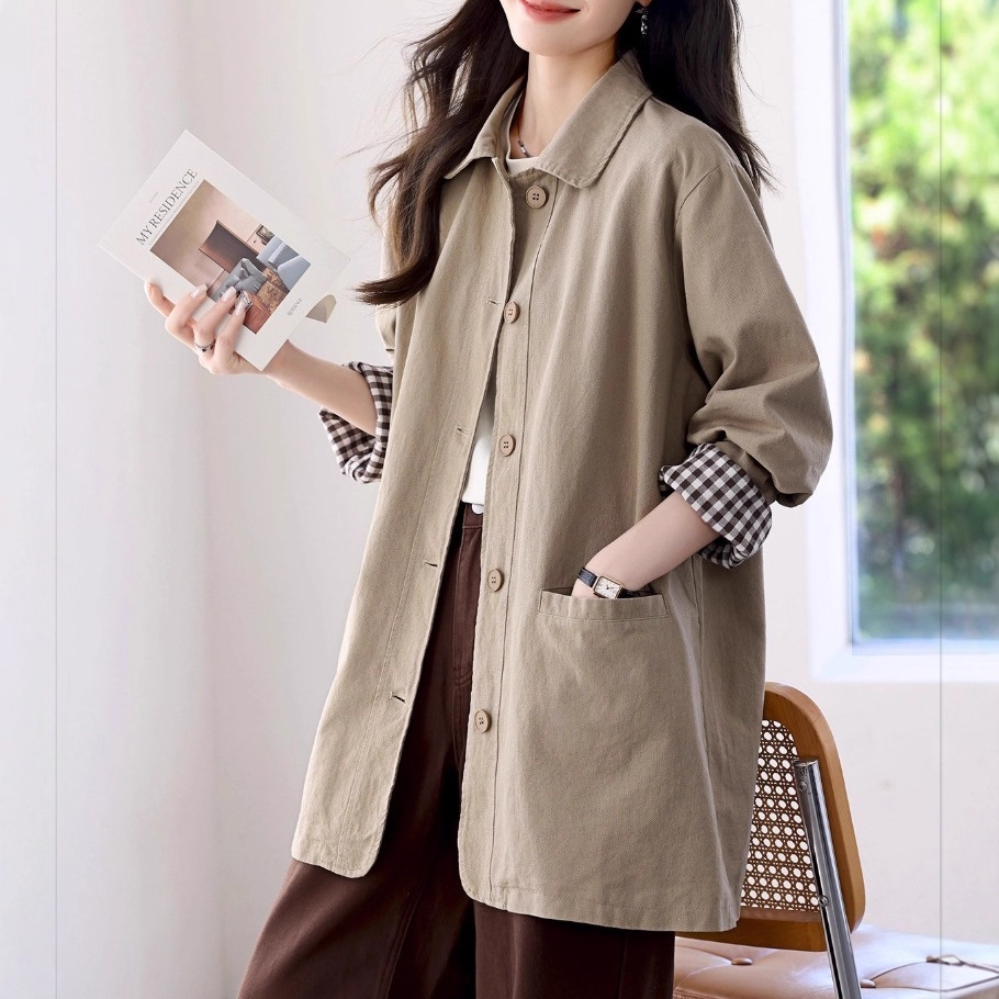 Windbreaker Women's Mid-Length 2025 New Autum This Year's Popular Spring and Autum Beautiful Outwear