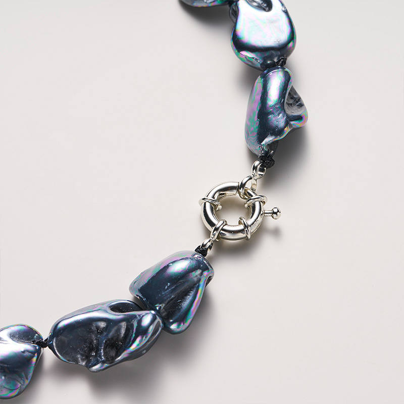 Collier ras de cou perles baroques élégant plaqué or argent_voghion.com