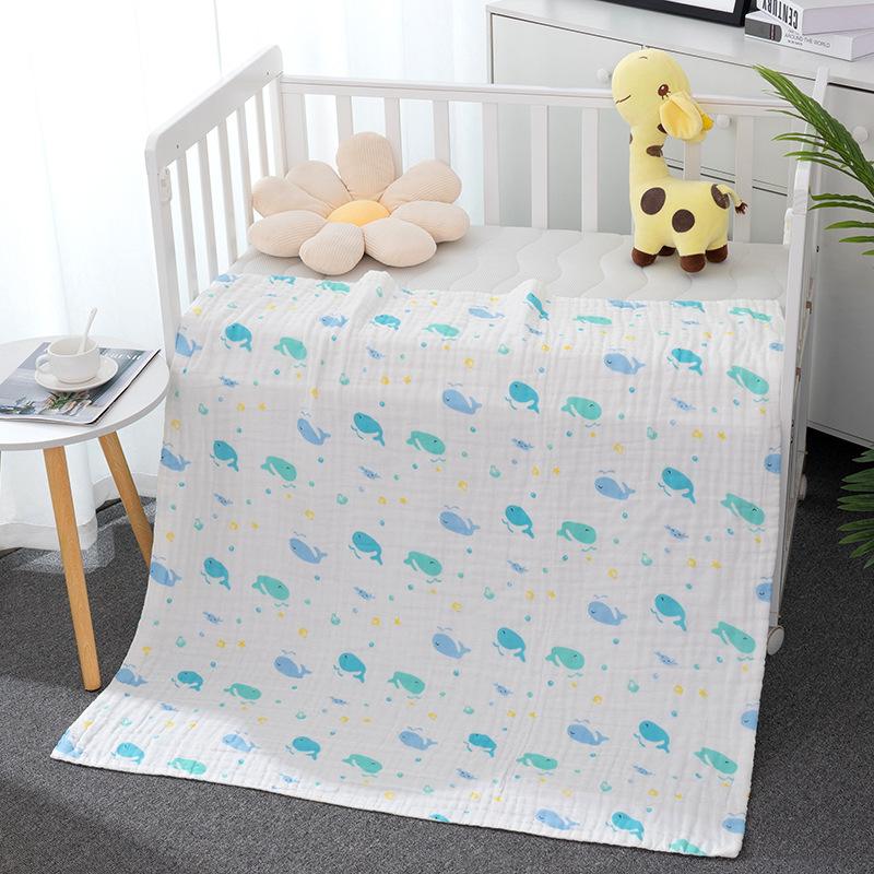 新しい綿a類ガーゼバスタオル6層糸新生児乳幼児吸水カバー毛布柔らかいプリント赤ちゃんバスタオル|undefined