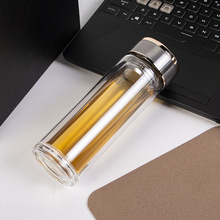 双层玻璃杯定制logo高硼硅茶杯定做印字批发广告促销商务礼品水杯