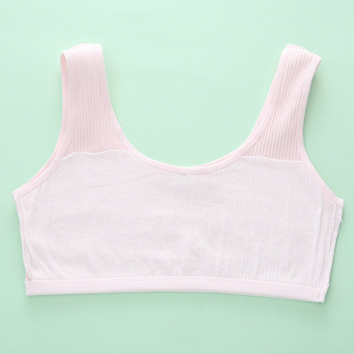 Wholesale double-sided cotton development period girls underwear for primary school girls broad-shouldered pure cotton tube top girls anti-bulge vest