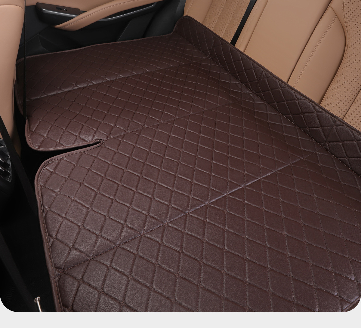Car Rear Seat Sleeping Mat, Universal for Sedans and Suvs, Foldable Portable Non-Inflatable Thickened Leather Car Mattress