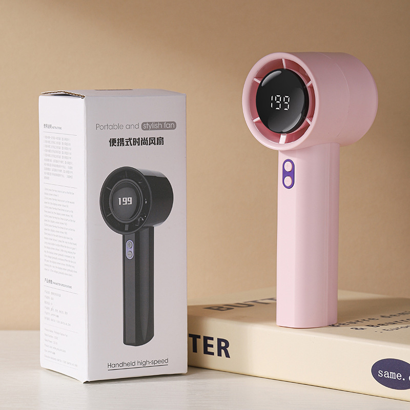 High Speed Portable USB Mini Fan Smart Digital Display Handheld Home Appliances For Outdoor Use_voghion.com