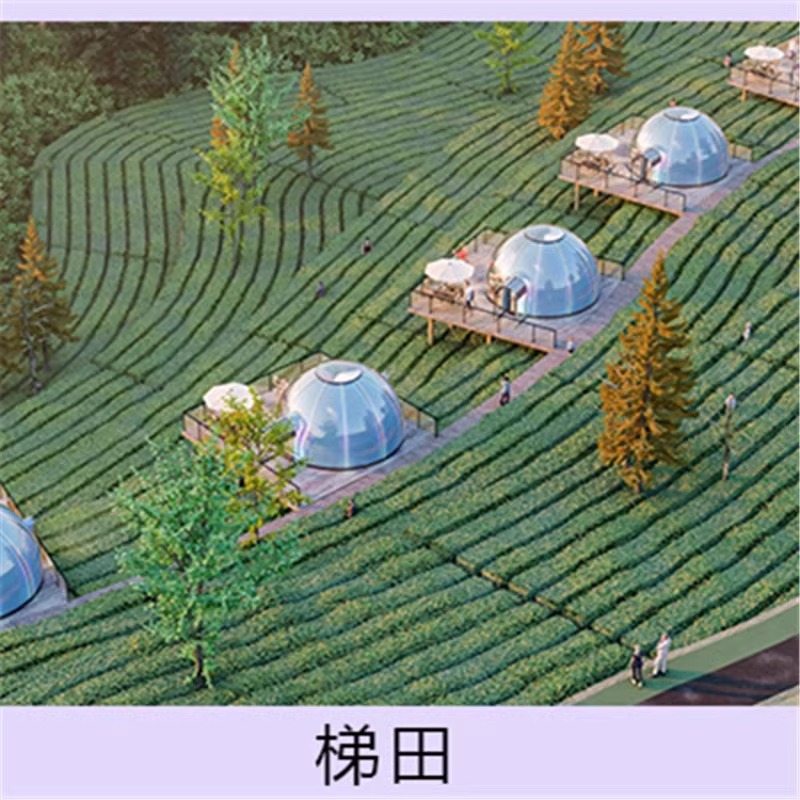 Red al aire libre PC estrella habitación burbuja tienda de campaña transparente vidrio punto escénico restaurante jardín villa sala de sol móvil