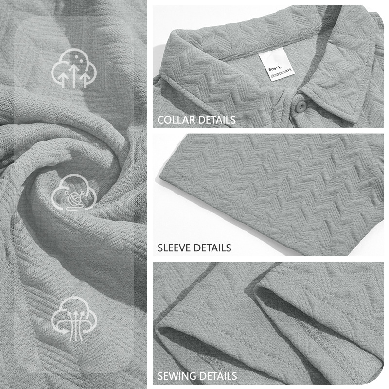Venta directa de fábrica, traje de polo de manga corta para hombre, estilo casual, holgado, con solapa jacquard, novedad de verano, para exportación. image 4