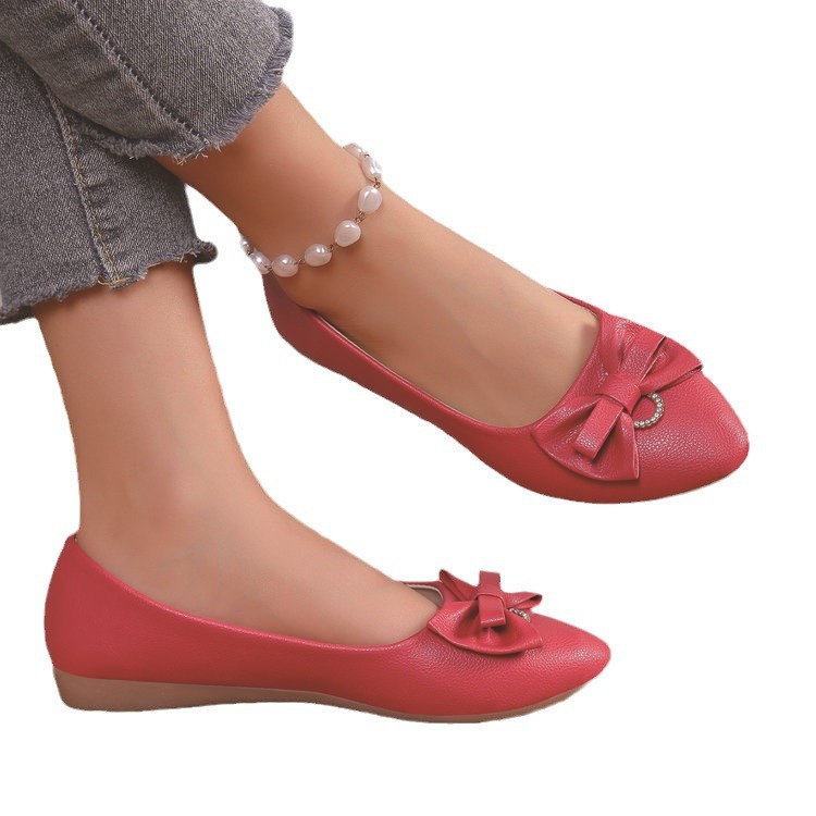 Plus-size Casual Women's Shoes 2024 Spring New Fashion European And American Pointed-toe Flat Slip-on Loafers_vogvips.com