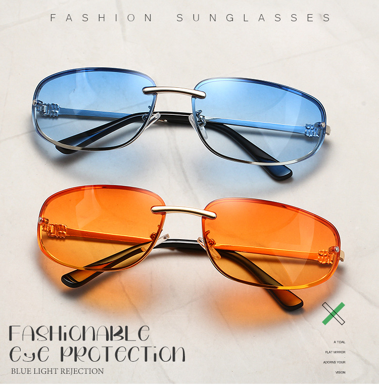Men's Sunglasses New Millennium Style Y2K Retro Mercury Silver Frameless Fashion Sunglasses Hip Hop Sunglasses_viptrois.com