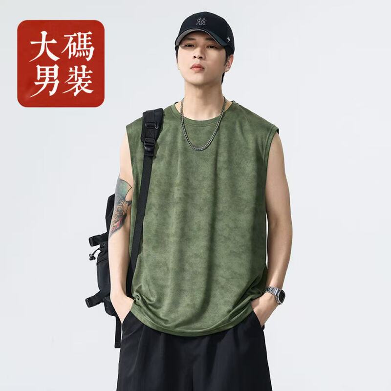 Men's Large Size Sleeveless T-Shirt Vest, Loose Fit for Plus-Size Individuals, Oversized Sports Basketball Shirt, Home Base Layer Shirt Men's Large Size Sleeveless T-Shirt Vest, Loose Fit for Plus-Size Individuals, Oversized Sports Basketball Shirt, Home Base Layer Shirt