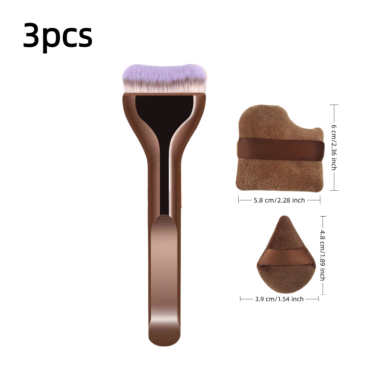 Juego de Brochas de Maquillaje de Doble Cabezal Plástico PS Maquillaje Facial para Maquillaje